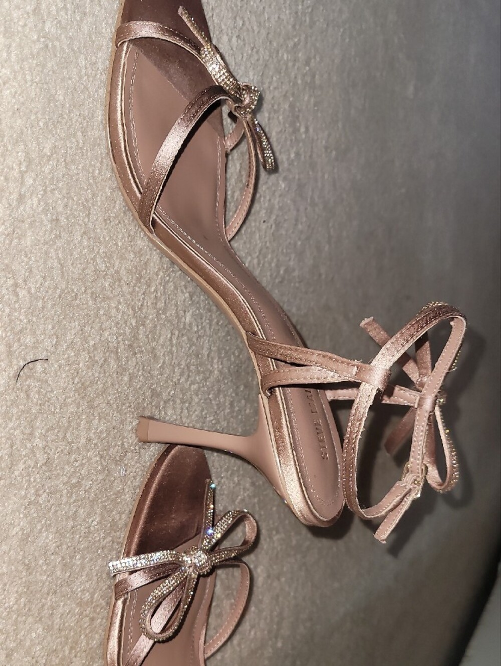 Steve Madden Rose Gold Bow-Strap Heels - Picture 6 of 9